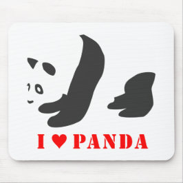 Mousepad I Love Panda (Preto)