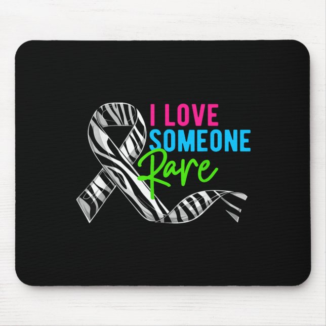 Mousepad I Love Someone Rare Zebra Ribbon - Rare Disease Aw (Frente)