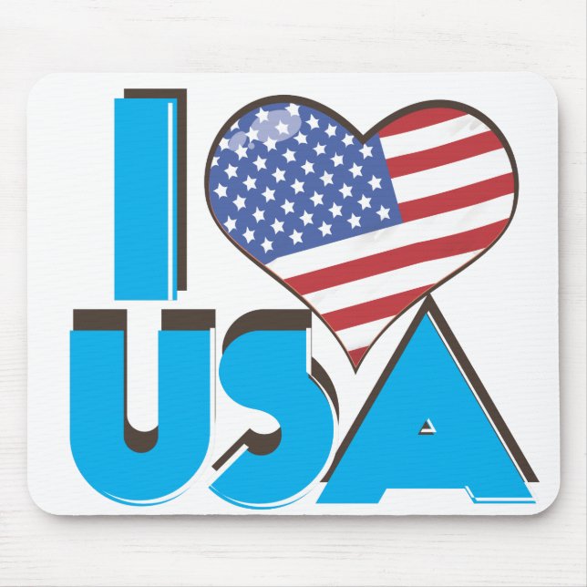 Mousepad I Love USA Retro 80s (Frente)
