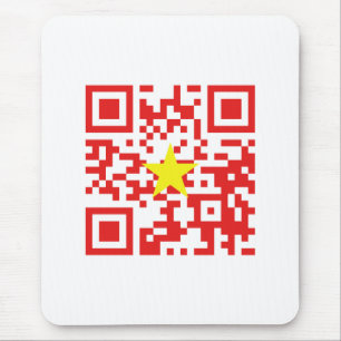 Mousepad I Love Vietnam (Tôi Yêu Viet Nam) Flag QR Code