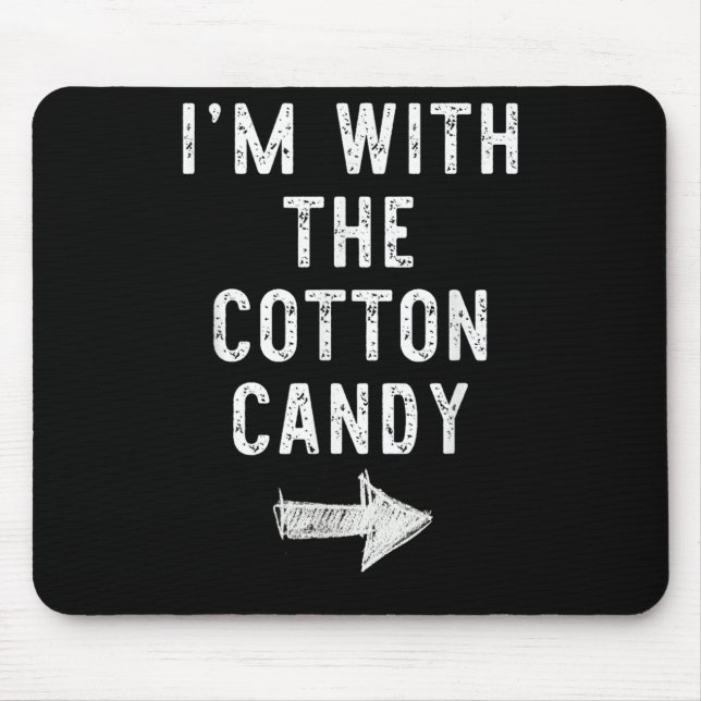 Mousepad I’m With The Cotton Candy Funny Halloween Couple C (Frente)