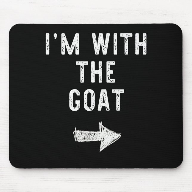 Mousepad I’m With The Goat Funny Halloween Couple Costume  (Frente)