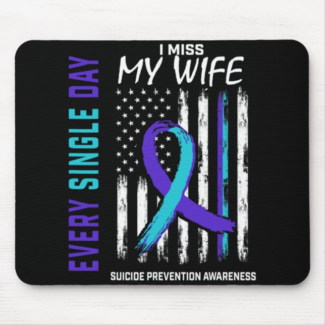 Mousepad I Miss My Wife Suicide Awareness Prevention Americ (Frente)