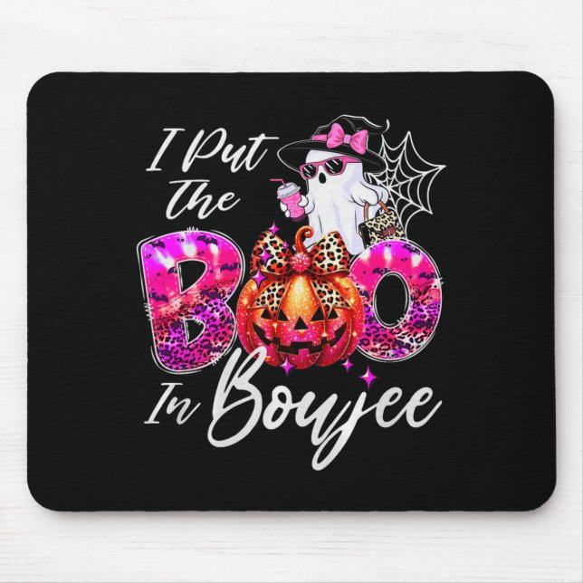 Mousepad I Put The Boo In Boujee Cute Leopard Boujie Ghost  (Frente)