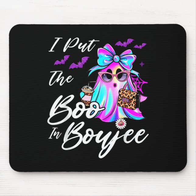 Mousepad I Put The Boo In Boujee Funny Leopard Boujie Ghost (Frente)