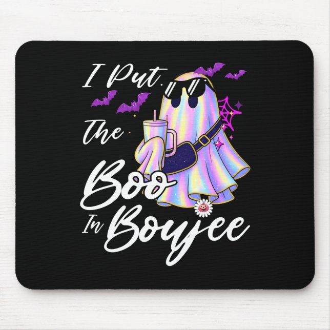 Mousepad I Put The Boo In Boujee Funny Leopard Boujie Ghost (Frente)