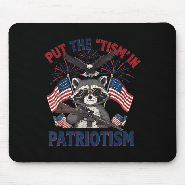 Mousepad I Put The Tism In Patriotism Athletic Eagle  (Frente)