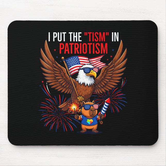 Mousepad I Put The Tism In Patriotism Athletic Eagle Tism F (Frente)