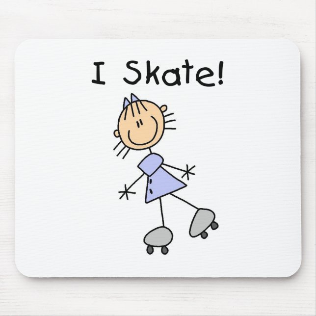 Mousepad I Skate - Rapariga Roller Skater (Frente)
