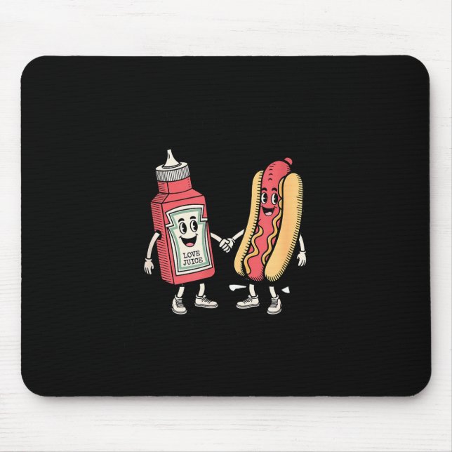 Mousepad I Squirt On Juicy Wieners Hot Dog Funny Joke Retro (Frente)