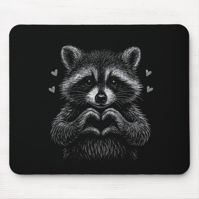 Mousepad I Steal Hearts Raccoon Valentines Racoon Meme Grap (Frente)