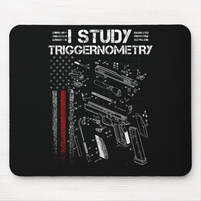 Mousepad I Study Triggernometry Gun Veteran Christmas  (Frente)