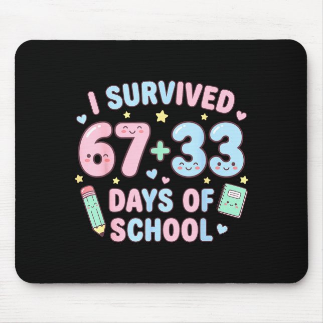 Mousepad I Survived 100th Days Of School Math Teacher Kids  (Frente)