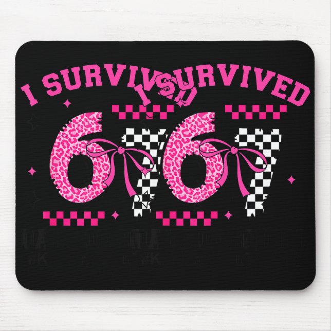 Mousepad I Survived 67 Days Leopard Checkered 67 Kindergart (Frente)