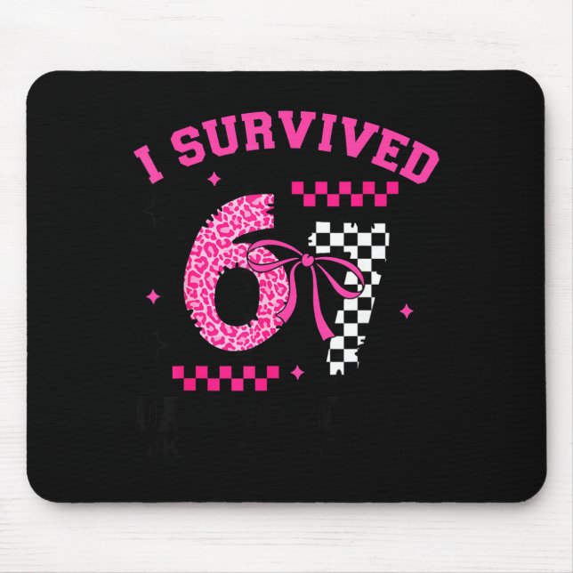 Mousepad I Survived 67 Days Leopard Checkered 67 Kindergart (Frente)