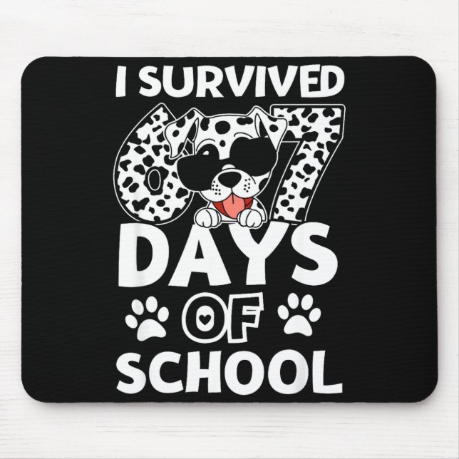 Mousepad I Survived 67 Days Of School Dabbing Dalmatian Dog (Frente)