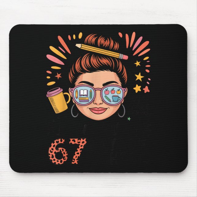 Mousepad I Survived 67 Days Of School Fueled By Coffee &amp (Frente)