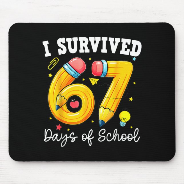 Mousepad I Survived 67 Days Of School Funny 67 Meme Teacher (Frente)