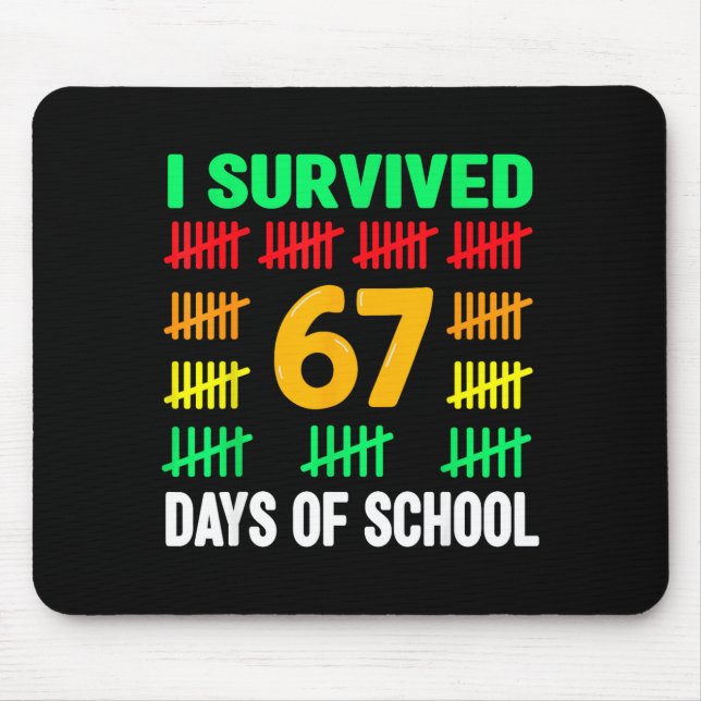 Mousepad I Survived 67 Days Of School Funny 67 Meme Teen Bo (Frente)