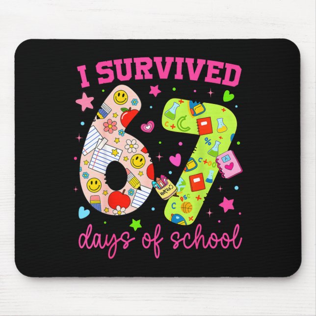 Mousepad I Survived 67 Days Of School Funny Camouflage Boy  (Frente)