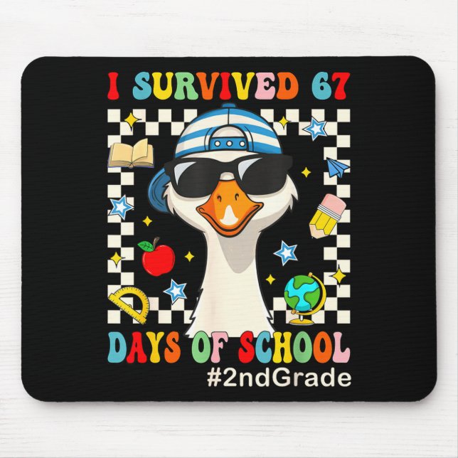 Mousepad I Survived 67 Days Of School Funny Goose Boys 2nd  (Frente)