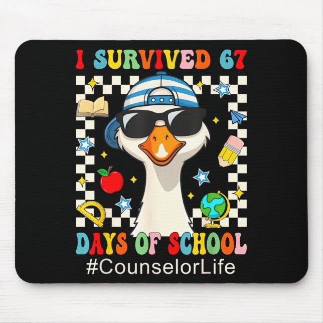 Mousepad I Survived 67 Days Of School Funny Goose Boys Coun (Frente)