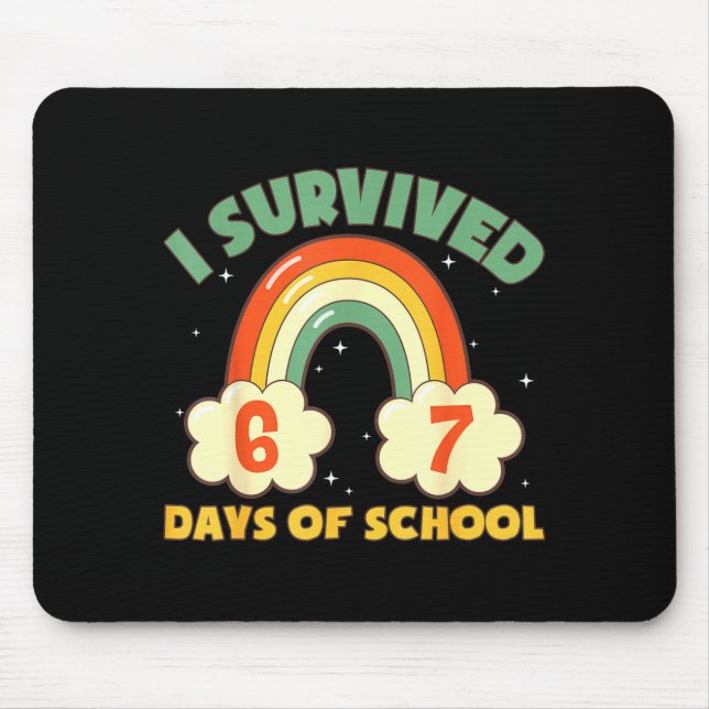 Mousepad I Survived 67 Days Of School Funny Meme Student Te (Frente)