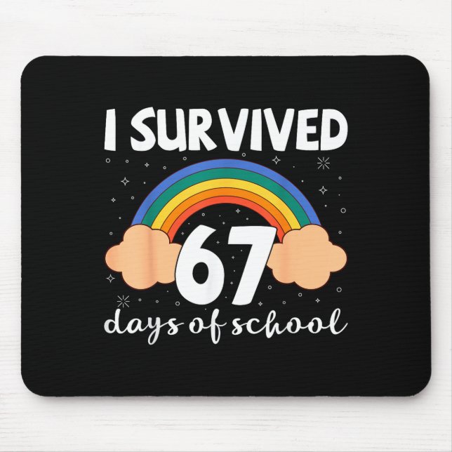 Mousepad I Survived 67 Days Of School Funny Meme Student Te (Frente)