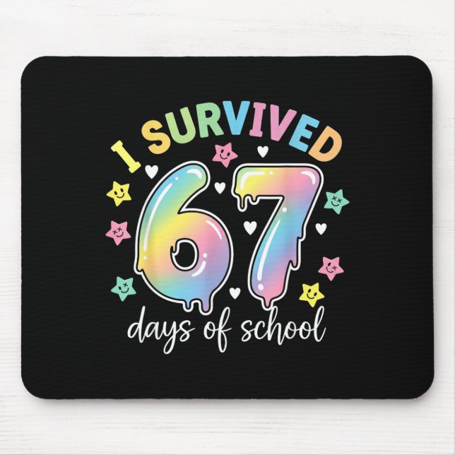 Mousepad I Survived 67 Days Of School Funny Meme Teacher St (Frente)