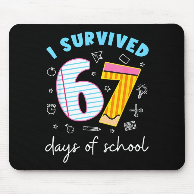 Mousepad I Survived 67 Days Of School Funny Meme Teacher St (Frente)