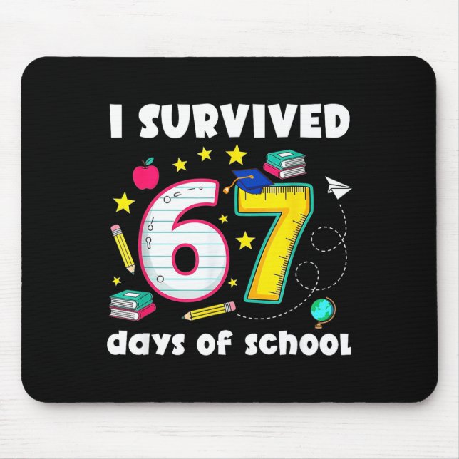 Mousepad I Survived 67 Days Of School Funny Meme Teacher St (Frente)