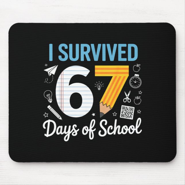 Mousepad I Survived 67 Days Of School Funny Meme Teacher St (Frente)