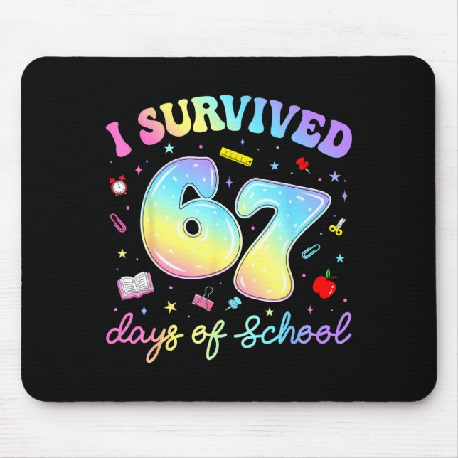 Mousepad I Survived 67 Days Of School Funny Meme Teacher St (Frente)