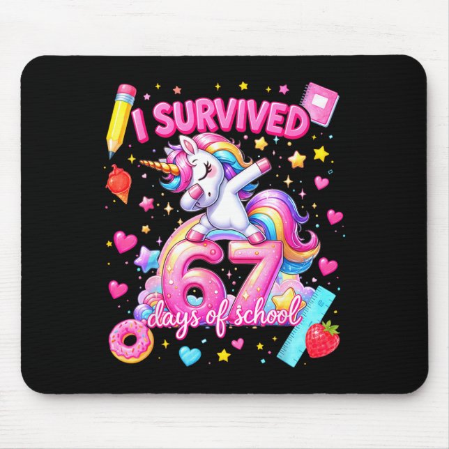 Mousepad I Survived 67 Days Of School Funny Six Seven Teach (Frente)