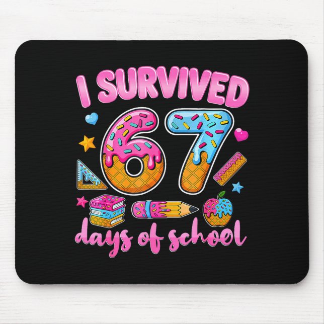 Mousepad I Survived 67 Days Of School Ice Cream Drip Teache (Frente)