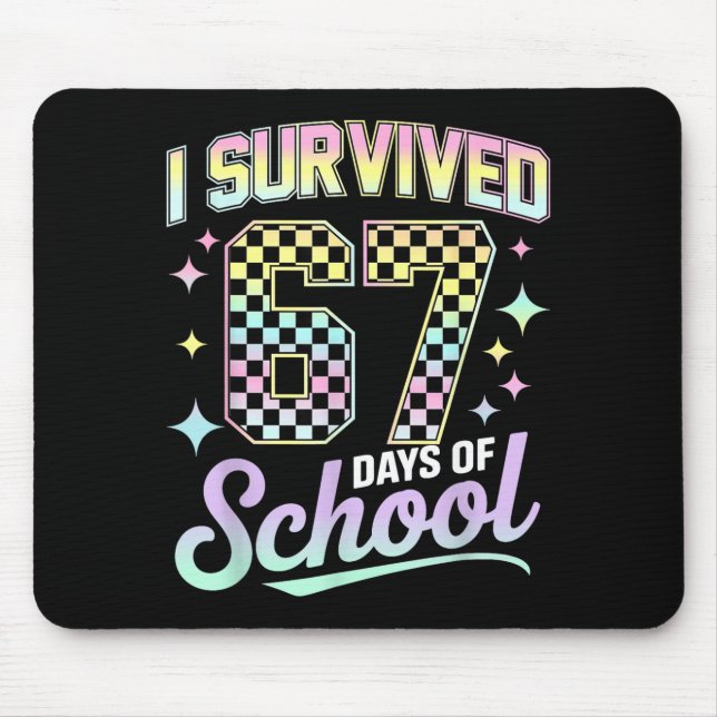 Mousepad I Survived 67 Days Of School Meme Funny Student Te (Frente)