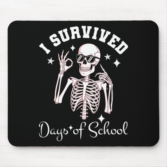 Mousepad I Survived 67 Days Of School Skeleton Student Teac (Frente)