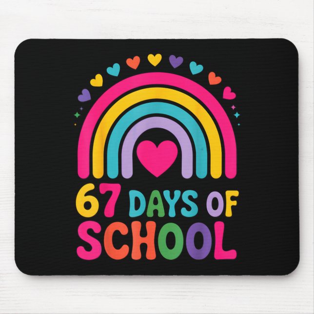 Mousepad I Survived 67 Days Of School Tie Die Rainbow Lover (Frente)