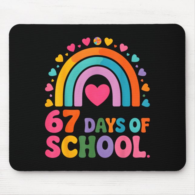Mousepad I Survived 67 Days Of School Tie Die Rainbow Lover (Frente)