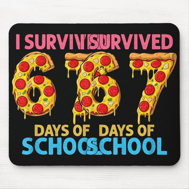 Mousepad I Survived 67 Days Of School Zza Six Seven Teacher (Frente)