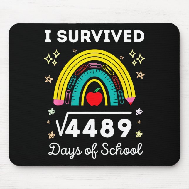 Mousepad I Survived 67 Square Root Days Of School Funny Mem (Frente)