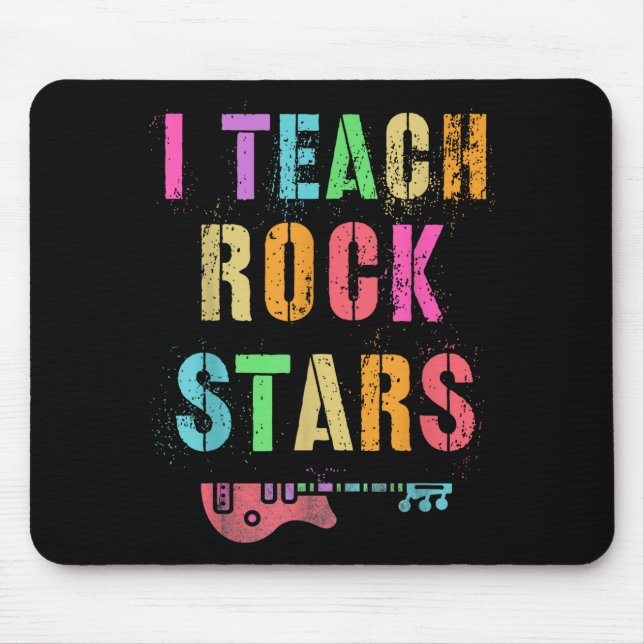 Mousepad I Teach Rockstars Band Vibes Teacher Rocks My Musi (Frente)