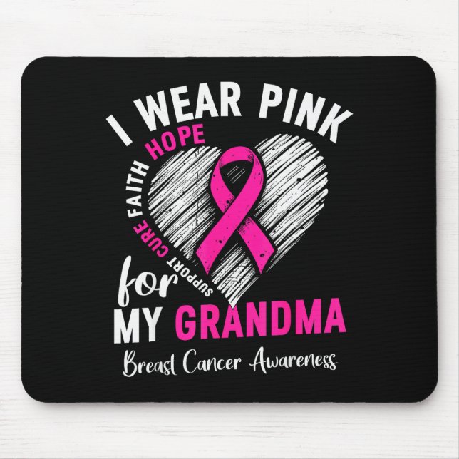 Mousepad I Wear Nk For My Grandma Breast Cancer Awareness S (Frente)