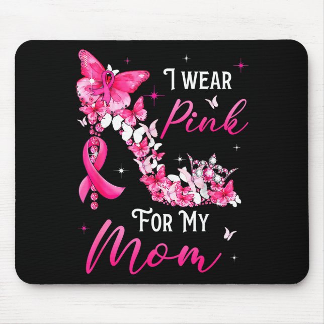 Mousepad I Wear Nk For My Mom Breast Cancer Ribbon Suprt Gi (Frente)