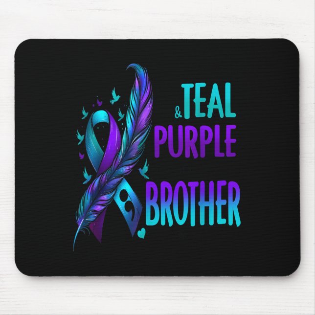 Mousepad I Wear Teal &amp; Purple For My Brother Suicide Pr (Frente)