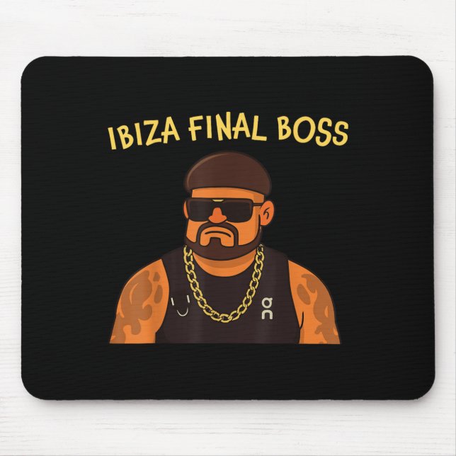 Mousepad Ibiza Final Boss Funny Viral Meme Club Partilhando (Frente)