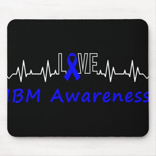 Mousepad Ibm Awarness Blue Ribbon Love Heartbeat Suporte Q (Frente)