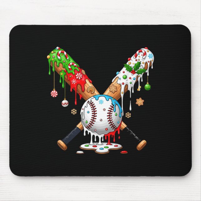 Mousepad Ice Cream Drip Baseball Christmas Xmas Pajama Kids (Frente)