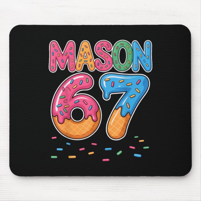 Mousepad Ice Cream Drip Mason Six Seven 6 7 Gen Alpha Slang (Frente)