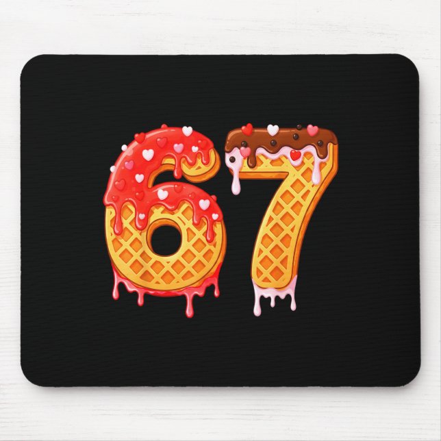 Mousepad Ice Cream Drip Six Seven 67 Valentines Day For Men (Frente)
